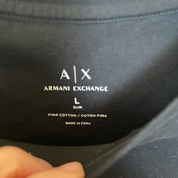 Armani Exchange mens black logo tee tshirt L - Picture 5 of 6